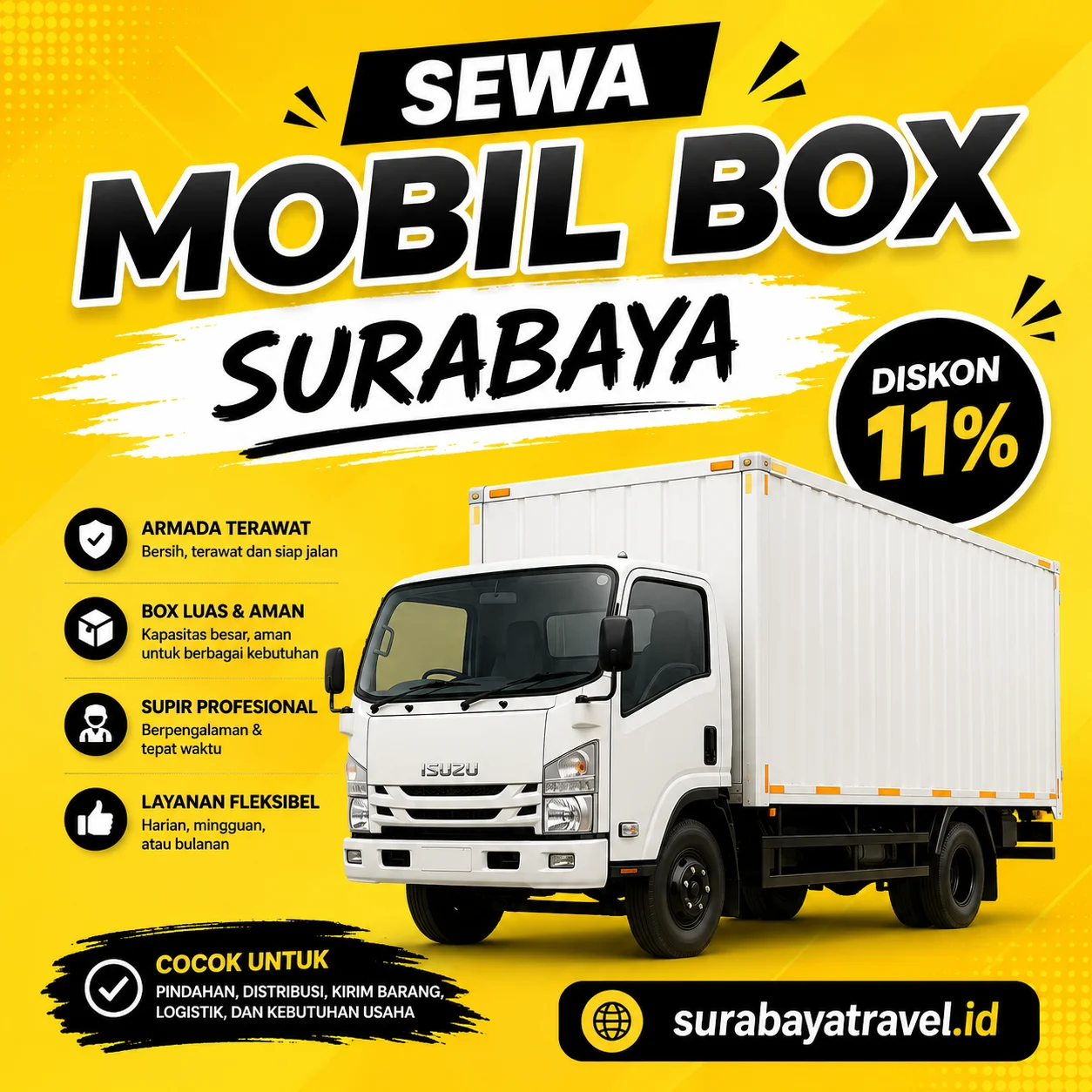 Rekomendasi Sewa Mobil Box Surabaya, Harga Lepas Kunci Harian atau Bulanan Murah