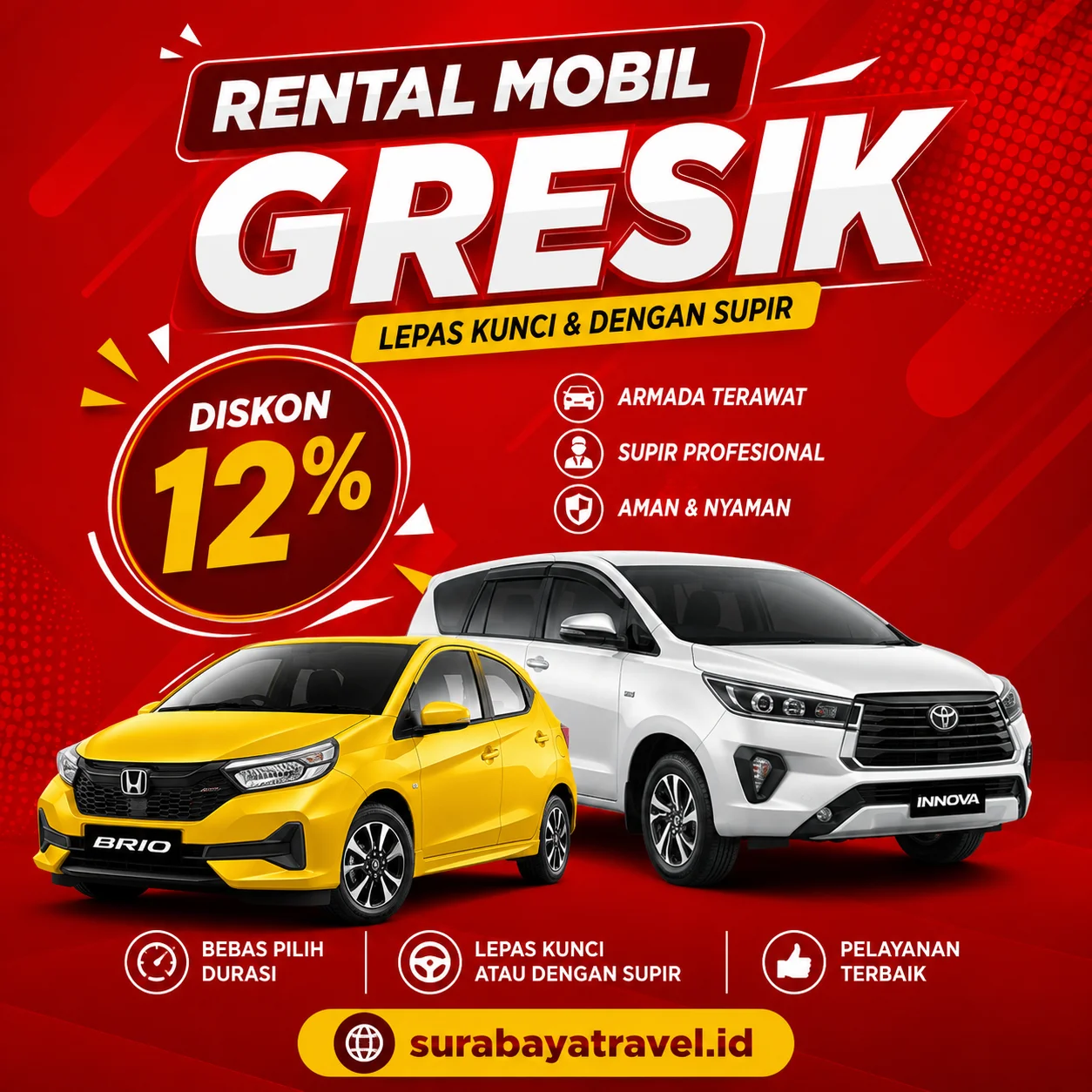 Rental Mobil Gresik Bebas Biaya Tambahan, Harga Sewa Lepas Kunci Murah