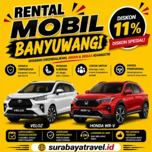 Rekomendasi Rental Mobil Banyuwangi, Harga Lepas Kunci 24 Jam Rating Tertinggi Murah