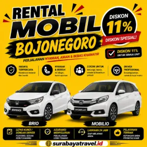 Rekomendasi Rental Mobil Bojonegoro, Harga Lepas Kunci Harian atau Bulanan Murah