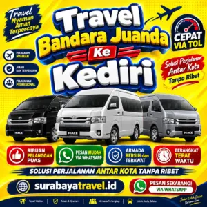 Rekomendasi Travel Bandara Juanda Ke Kediri Via Tol Harga Tiketnya Semurah Ini❗