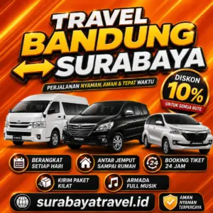 Rekomendasi Travel Bandung Surabaya Via Tol Terbaru Harga Tiketnya Semurah Ini❗