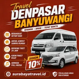 Rekomendasi Travel Denpasar Banyuwangi Berangkat Pagi dan Malam Hari Harga Semurah Ini❗