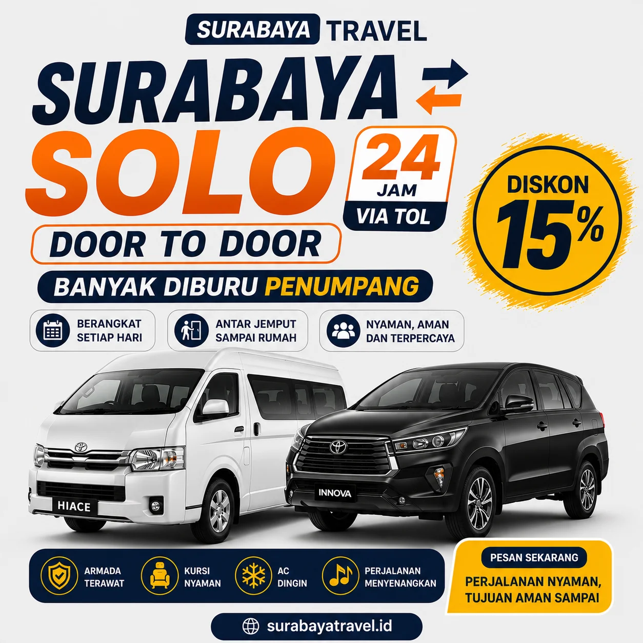 Rekomendasi Travel Surabaya Solo 24 Jam Via Tol Door to Door Terbaru 2026, Tiketnya Semurah Ini
