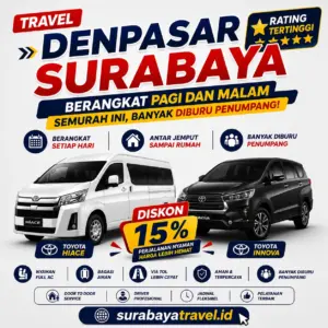 Rekomendasi Travel Denpasar Surabaya Rating Tertinggi Berangkat Pagi dan Malam, Tiketnya 2026 Semurah Ini