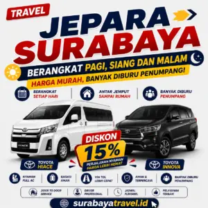 Rekomendasi Travel Jepara Surabaya Berangkat Pagi Siang Malam, Tiketnya 2026 Semurah Ini