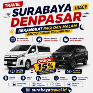 Rekomendasi Travel Surabaya Denpasar Hiace Berangkat Pagi dan Malam, Tiketnya 2026 Semurah Ini