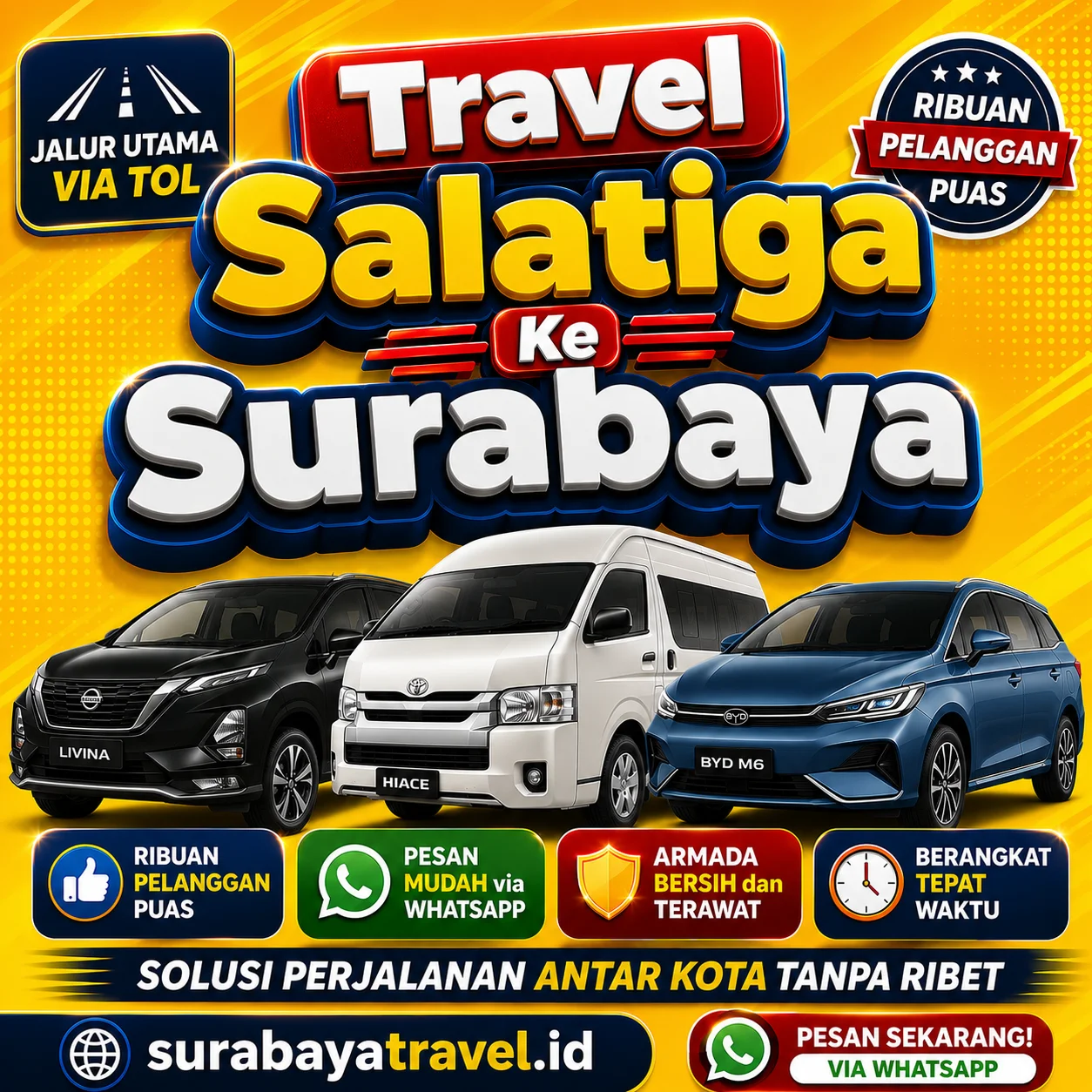 Rekomendasi Travel Salatiga Surabaya Via Tol Pagi dan Malam Harga Semurah Iniβ