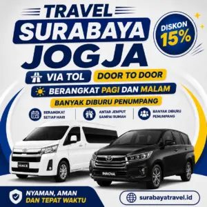 Rekomendasi Travel Surabaya Jogja Via Tol Door to Door Berangkat Pagi dan Malam, Tiket 2026 Semurah Ini